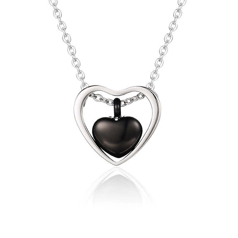 Non Tarnish Stainless Steel Perfume Essential Oil Heart Ashes Pendant Urn Jewelry Pet Urn Necklace