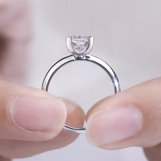 여성을 위한 도매 가격 925 스털링 실버 주얼리 Moissanite 약혼 반지